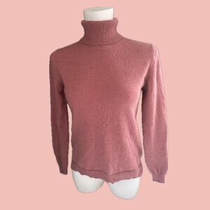 Massimo Dutti 100% Cashmere Turtleneck Sweater – Old Rose XS